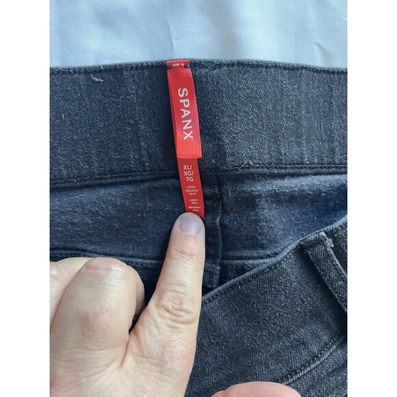 SPANX Women’s Black Flare Bootcut Pull On Jeans Size XL Stretch - Picture 5 of 6